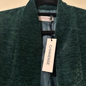 COMMENSE Deep Emerald Open-Front Blazer